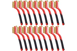 BEBORIN Wire Scratch Brush Set Soft Grip for Rust, Dirt & Paint Scrubbing with Deep Cleaning (18, 18PCS - Brass Wire)