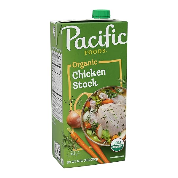 PACIFIC FOODS ORGANIC CHICKEN STOCK, 32 OZ CARTON