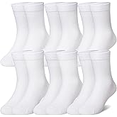 Eocom Girls Socks Little Kids Crew Socks Cotton Cute Youth Dress Socks 6 Pairs