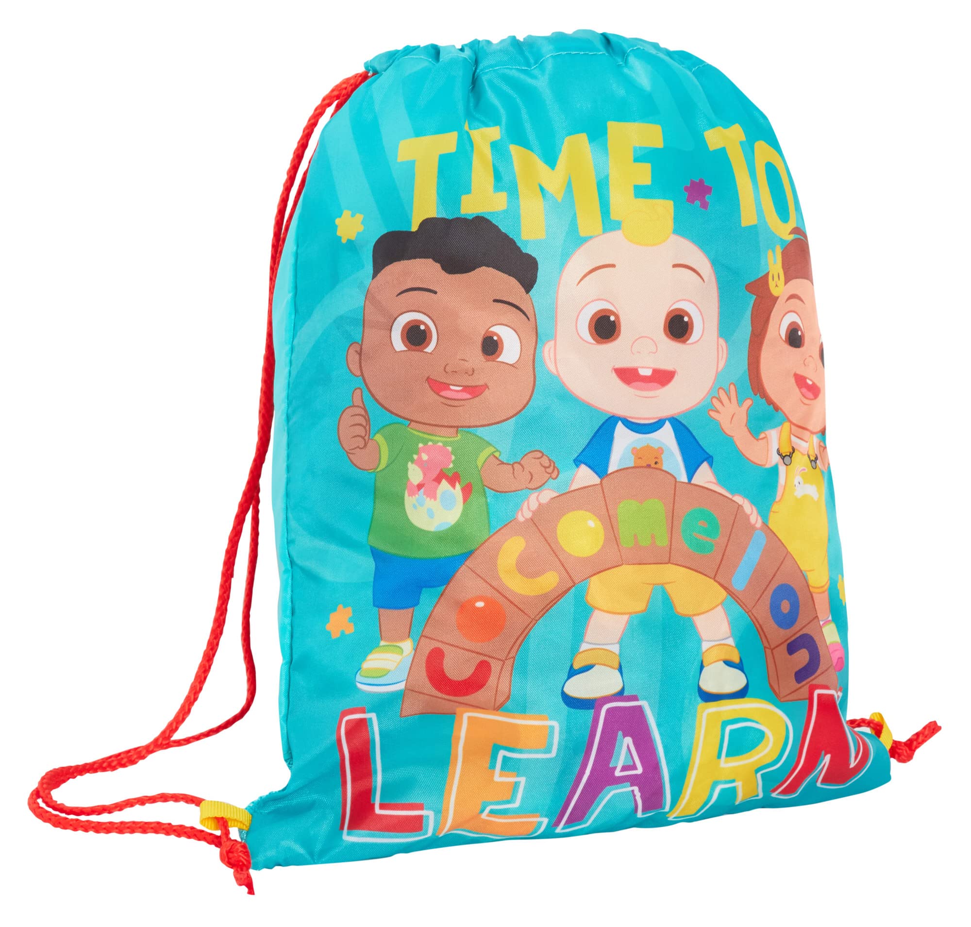 CoComelon Drawstring Gym Bag Boys Girls JJ PE Kit Gym Bag Trainer Swim Bag Kids Nursery Backpack
