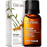 Gya Labs Ginger Essential Oil - 100% Natural Premium Grade Ginger Oil for Massage Diffuser Hair Skin Body & Candle Making - W