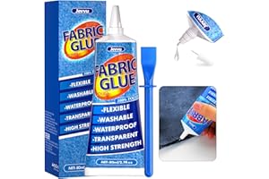 Jevvu Fabric Glue, Strong Fabric Adhesive for Clothes, Permanent Washable Material Repair Glue for Fabric, Crafts DIY, Uphols