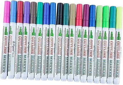 Amazon Piaceto 12 18色 セット二重線ペン蛍光グリッターマーカーペン概要ペン文房具カード作り 誕生日グリーティングカード 塗装 Diyのアート工芸品 18色 蛍光 文房具 オフィス用品