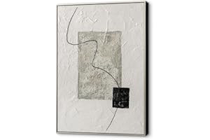 Pigort Abstract Wall Art for Living Room, Minimalism Geometry Large 3D Textured Modern Wall Art Painting for Bedroom Guest Room Hallway Home Office 27"x39"
