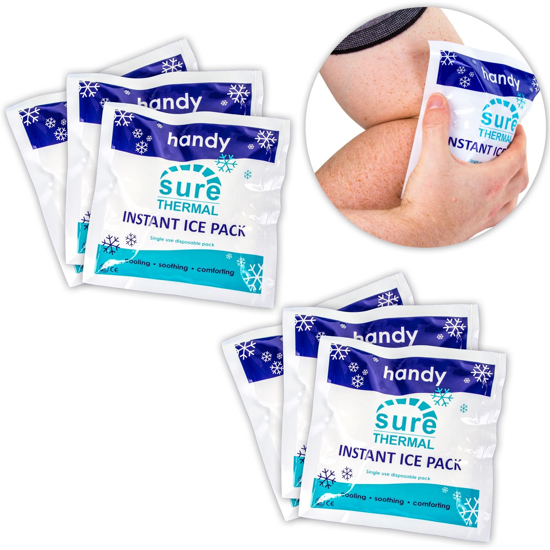 6X Small Instant Ice Cold Packs - Great for Aches & Swelling On Joints/Muscles