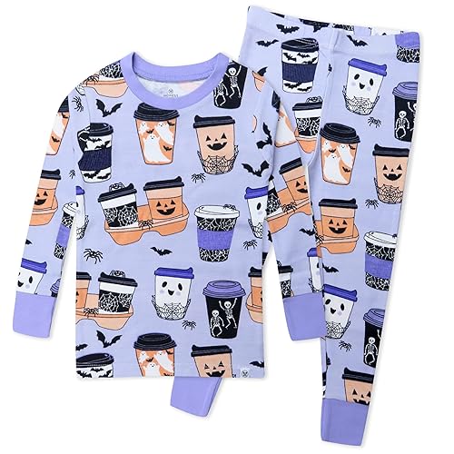 HonestBaby Celebration 2-Piece Pajamas Sleepwear PJs 100% Organic Cotton for Baby, Toddler, Kids, Haunt Chocolate, 18 Months