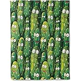 ainori Pickle Green Throw Blanket- Ultra Soft, Fleece, Lightweight,Fun and Whimsical Fruit Blankets, for Couch Kitchen Room Bedroom Modern Decor, Gifts for Women & Food Lovers 50x60in