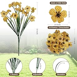 ColoPlay 24 Yellow Bundles Artificial Flowers for