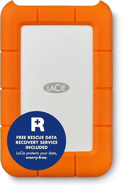 LaCie Rugged USB-C 5TB Shock-Resistant Portable External HDD 2.5"