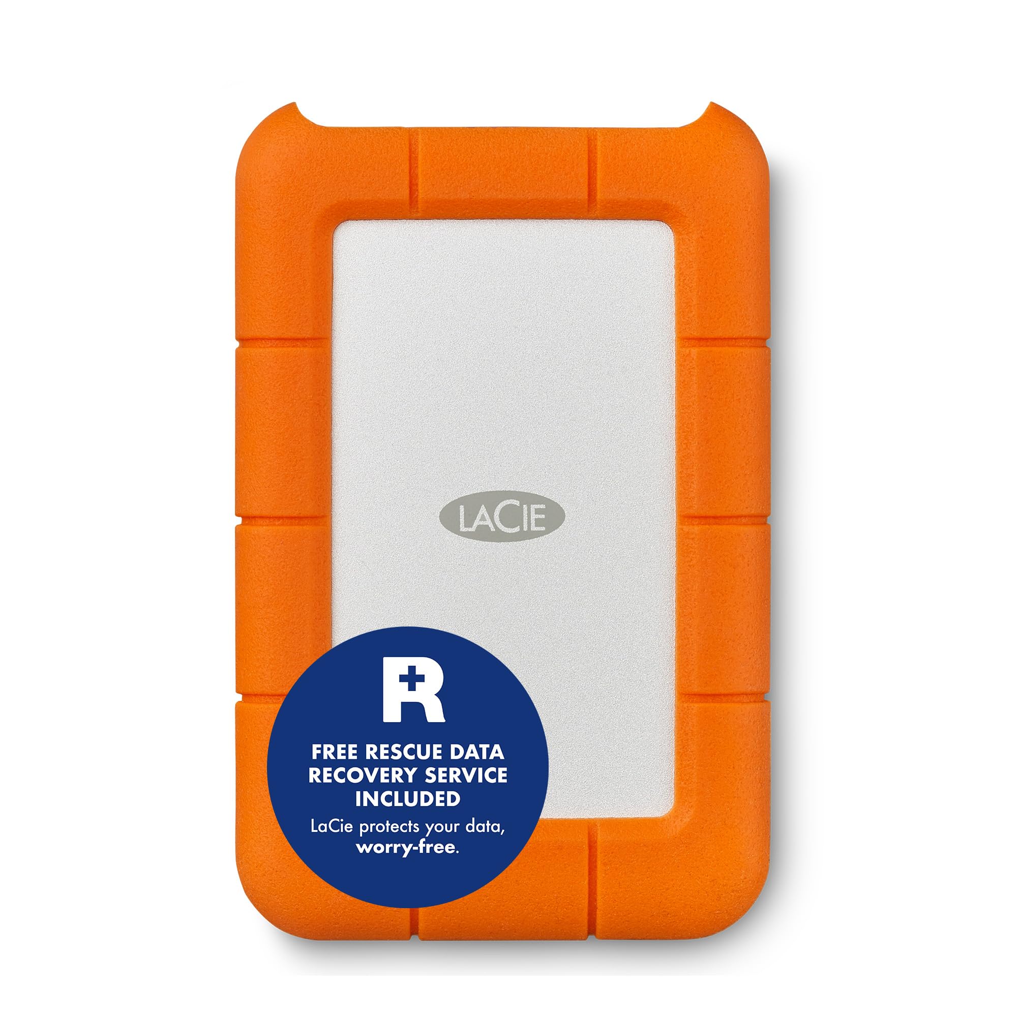 LaCie Rugged USB-C 5TB — shock‑resistant, USB‑C Portable External Hard Drive, 2.5‑inch, for Mac & Windows — Rescue Data Recovery included