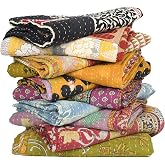Rajasthali 2 Pcs Whole Sale Tribal Kantha Quilts Mix Lot Vintage Cotton Bed Cover Old Assorted Patches Rally