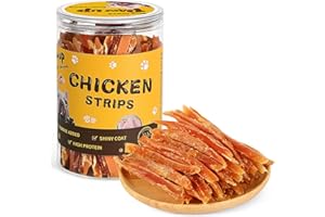 PAWUP Chicken Jerky Strips Dog Treats, Low Fat High Protein, Natural Chicken Dog Jerky, Training Treats for Small & Medium Dogs, 12.5 oz
