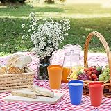 WAIZHIUA 27-Piece 260ml Plastic Cups 9 Colors Reusable Tumblers Set 27 pcs view 6