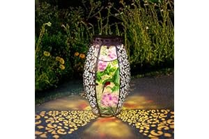 LAREKOOK Outdoor Solar Lantern-Waterproof Hummingbird Hanging Metal Decorative Lights for Patio Table Garden Pathway Yard with Super Bright Warm White LED, Large Solar Panels, Auto On/Off