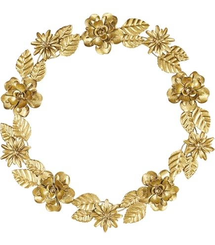 Small Door Wreath Gold Metal Wreath Ring 18 Inch Elegant Floral