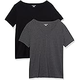 Amazon Essentials Women's Plus Size Short-Sleeve V-Neck T-Shirt