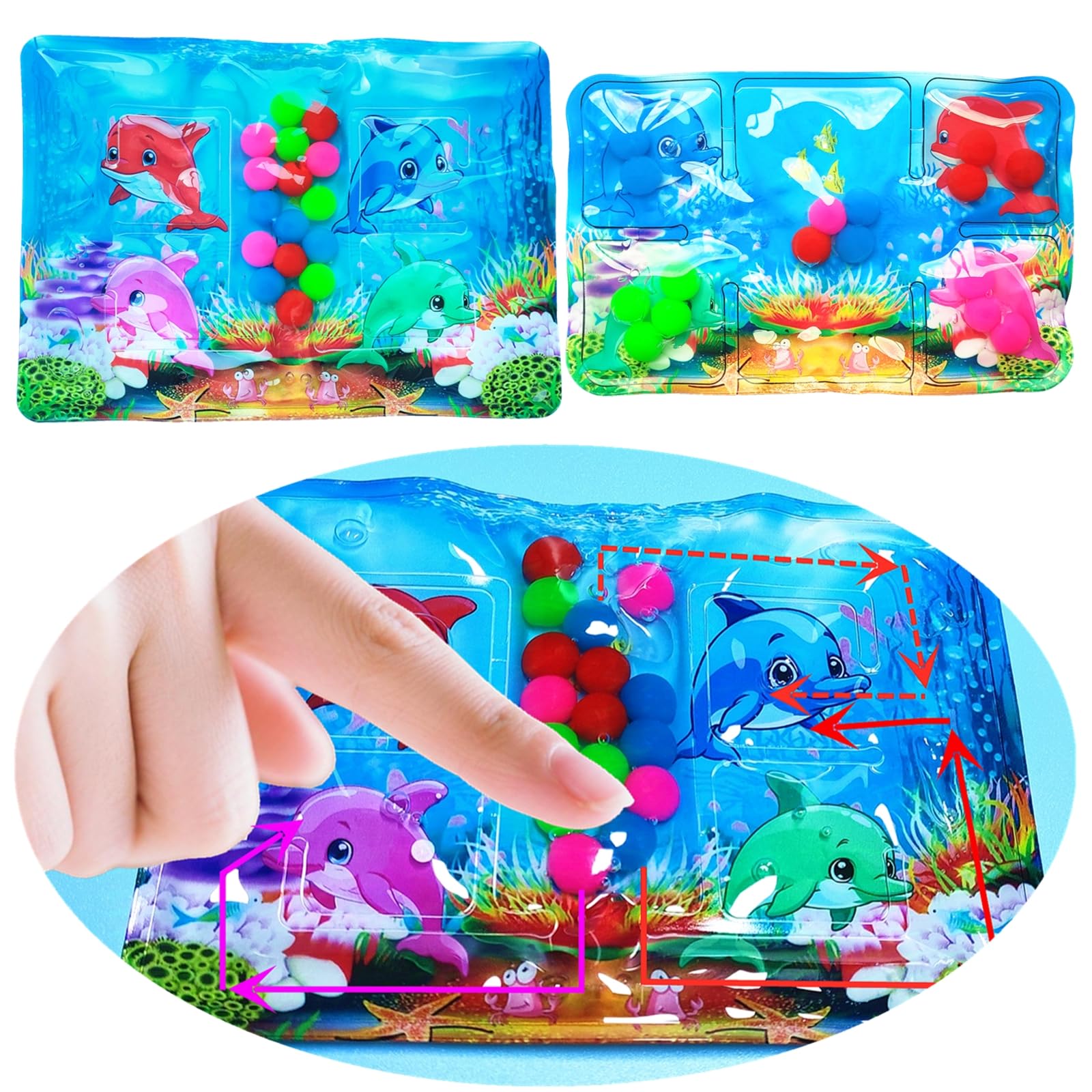 Photo 1 of 2Pack Color Matching Squeeze Toys,Color Sorting Sensory Toys,Classroom Quiet Fidget Toys,Kids Party Favors (Colorful Background Dolphin Series)