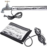codree 39" x 6" Water Pipe Heat Blanket, Stickable Water Pipe Heat Tape | Aluminum Foil Freeze Protection Heating Cable for Metal Plastic Straight Pipes, 110V, Max Temperature 60 ̊