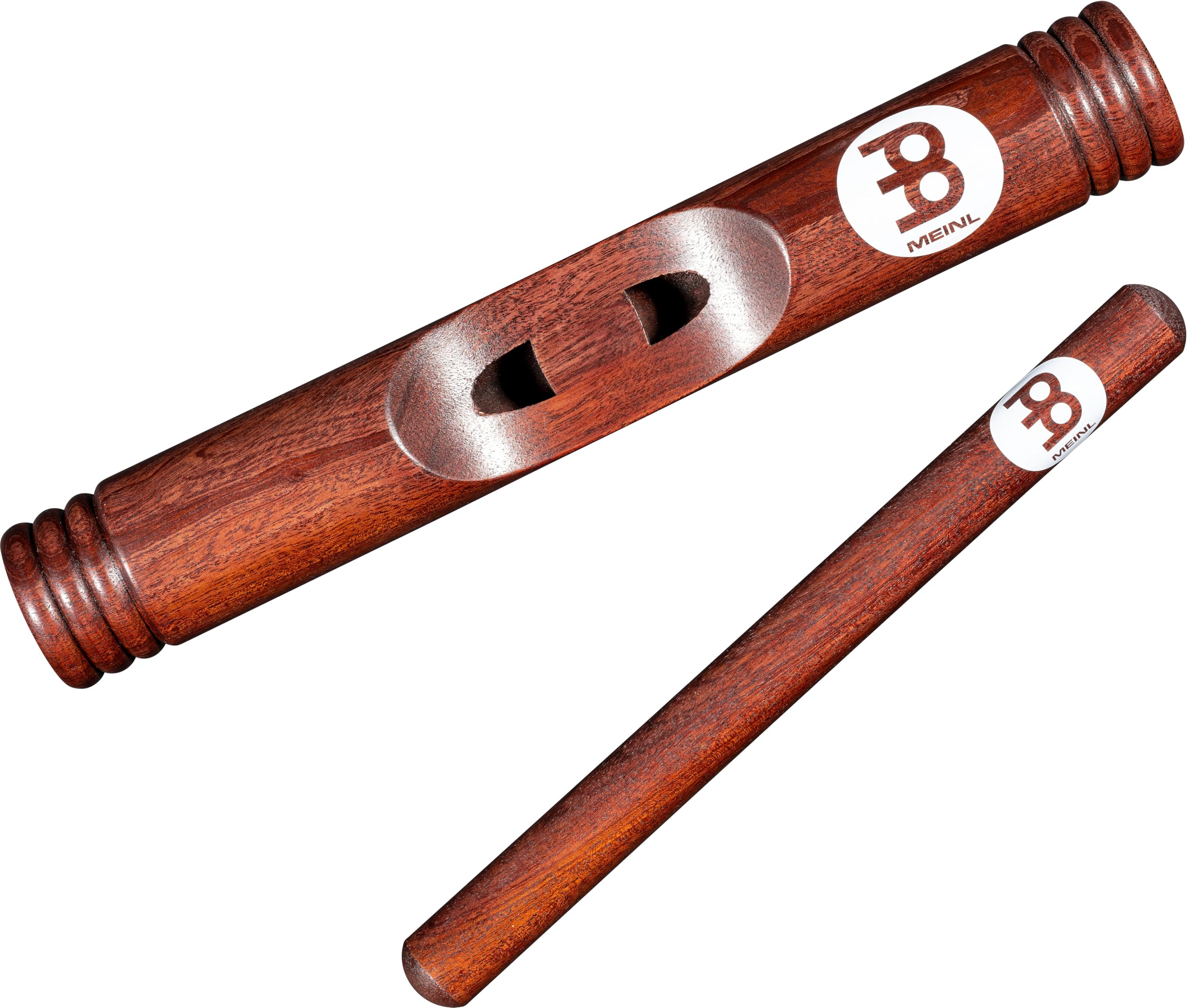 Meinl Percussion Wood Claves African - 1 Pair of Cylindrical Claves - Hollow Body - Musical Instrument - Walnut, Natural (CL3RW)