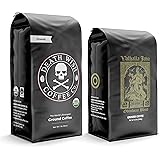 DEATH WISH Coffee - The World’s Strongest Coffee [1 lb] and VALHALLA JAVA Odinforce Blend [12 oz] Ground Coffee in a Bundle/P