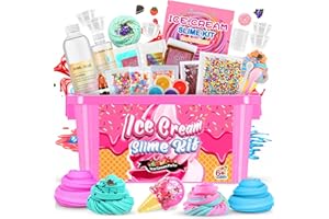 Slime Kit, Topunny Ice Cream Slime Making Kit for Kids Girls 6-12 Year Old Slime Kit for Girls Butter Slime Toys for Kids Age