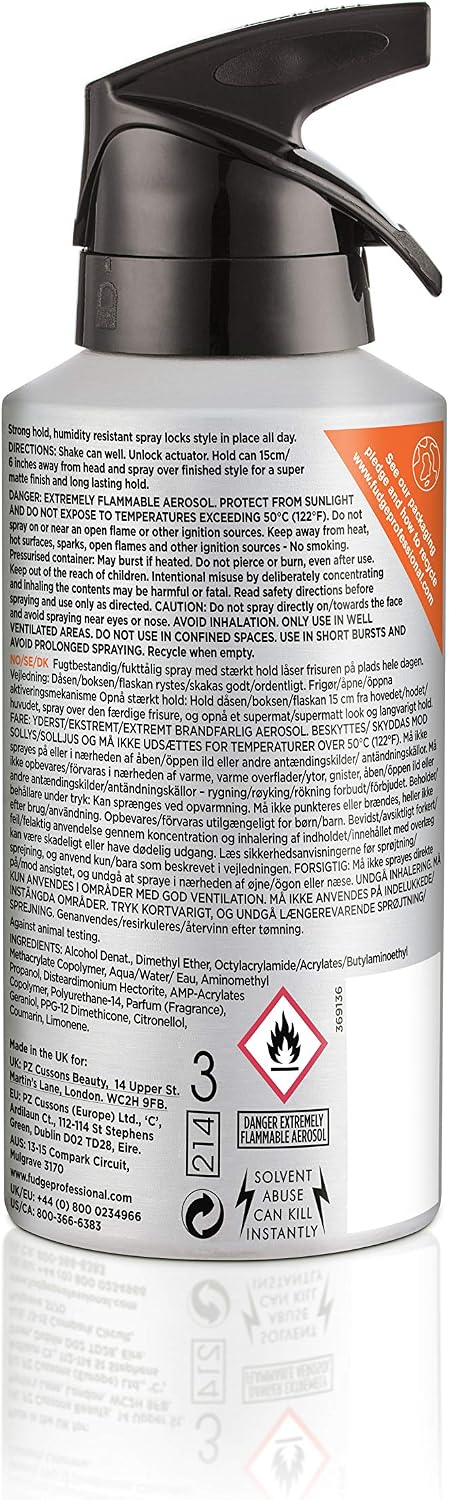 Fudge Professional Matte Hed Gas, Strong Hold Texturizing Hairspray, 135 ml, No Colour, 135 ml (Pack of 1) - Image 3
