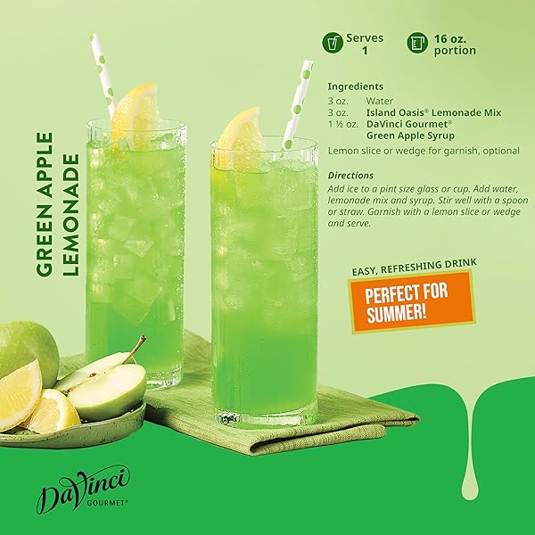 DAVINCI GOURMET GREEN APPLE SYRUP, 25.4 FLUID OUNCES (PACK OF 1)