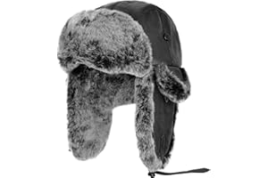 Janey&Rubbins Cold Weather Winter Gear Russian Ushanka Cossack Trooper Hat Trapper Hunter Headwear Pilot Aviator Cap