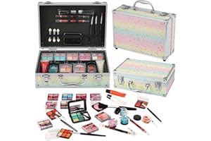 AOLIKOKO Makeup Kit for Teenager & Women Full Kit, All in One Makeup Set With The Small Cosmetic Train Case, Professional Makeup Kit, Makeup Gift Set for Women Girls (Set A)