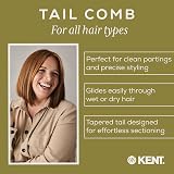 Kent Handmade 190mm Tail Comb A 8T Cellulose Acetate Fine Hair Sectioning view 3