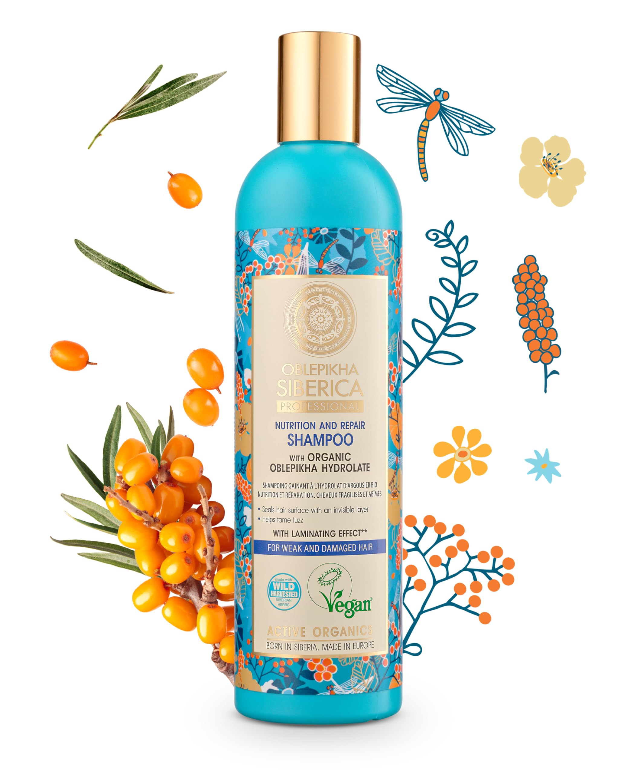 Natura Siberica Professional Oblepikha Nutrition and Repair Shampoo for Weak and Damaged Hair