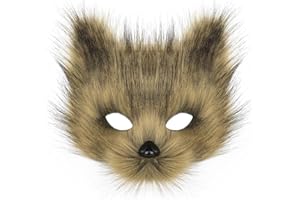 hbbhml Animal Fox Wolf Mask Halloween Party Cosplay Costumes Props Plush Cat Half Face Masks Carnival Christmas Masquerade
