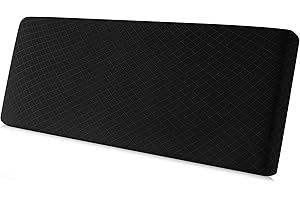 CHUN YI Stretch Couch Cushion Covers, RV Seat Cushion Covers, Individual Replacement Sofa Cushion Covers, Soft Chair Sofa Seat Cushion Slipcover with Elastic Bottom Jacquard Fabric (Large, Black)