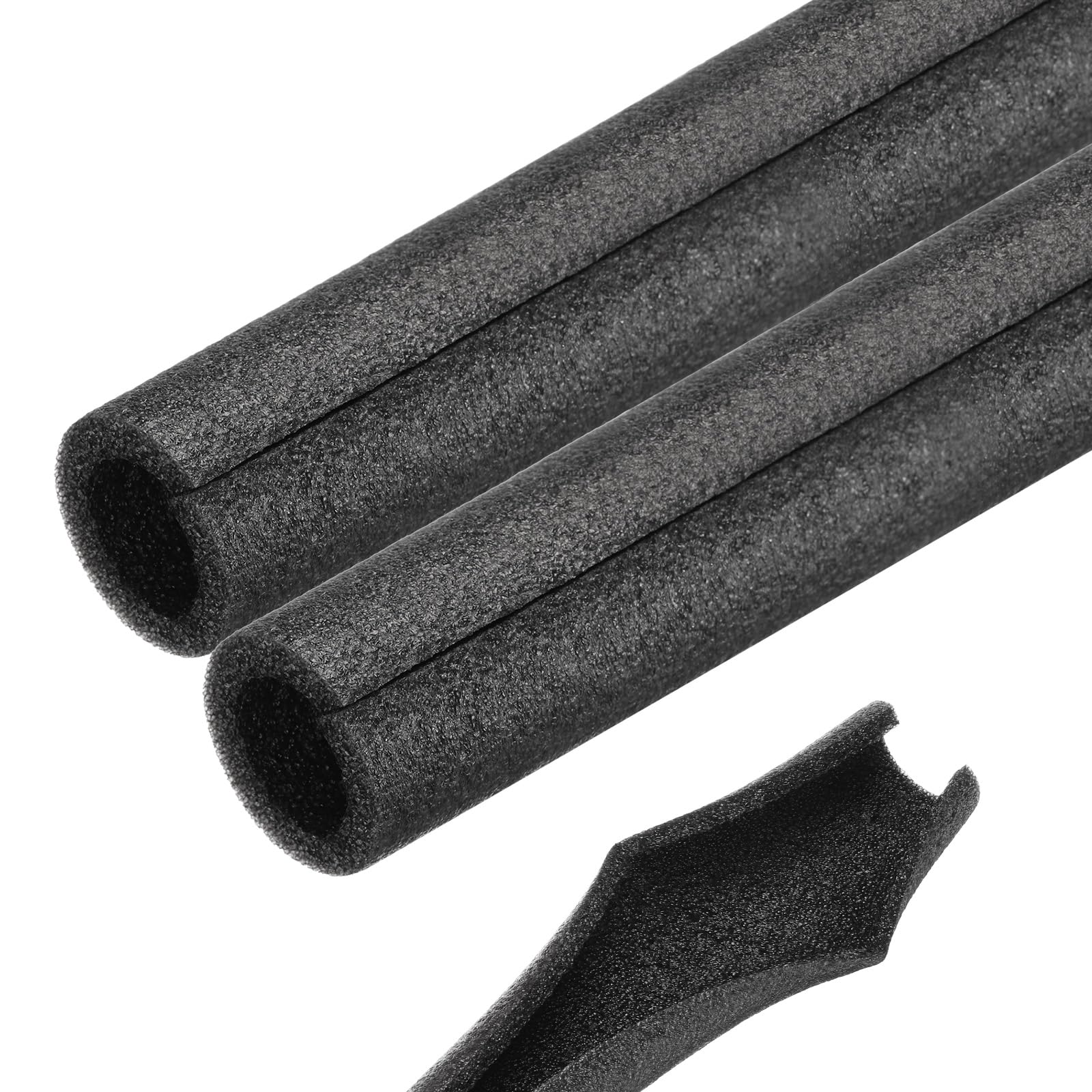 Rebower 2pcs Pipe Insulation Foam Tube 25x40mm 3ft Heat Preservation Foam Pipes [for Copper Water Pipe Freeze Protection] - Black