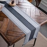 Weldomcor Macrame Table Runner Grey Boho 30x180cm with Tassels view 2
