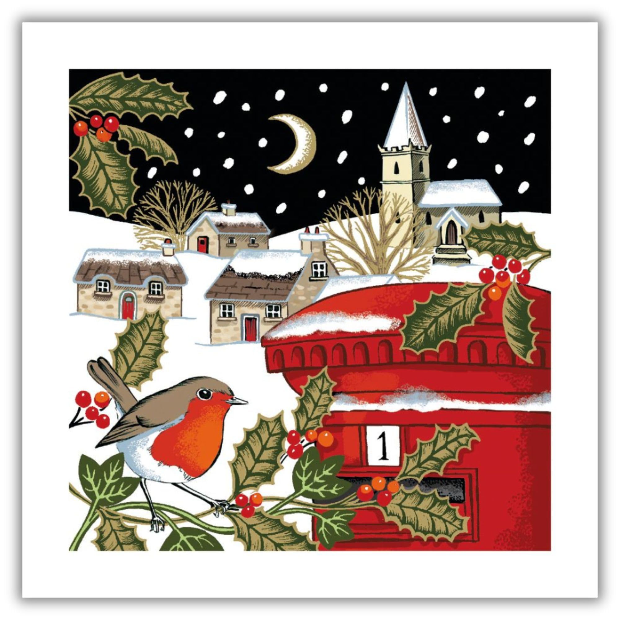 Museums & Galleries Christmas Cards Pack of 8 - Midnight Robin - Eco-Friendly & Recyclable