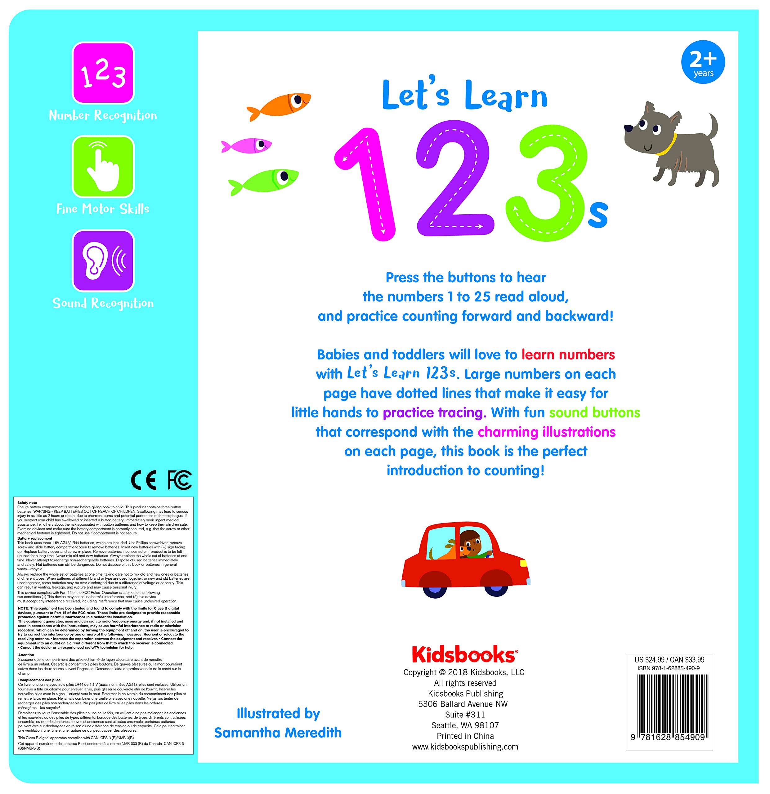 Let's Learn 123s - Interactive Counting Sound Book for Toddlers | 27 Fun Buttons, Tracing & Number Recognition | Engaging Early Learning Board Book (Listen & Learn)