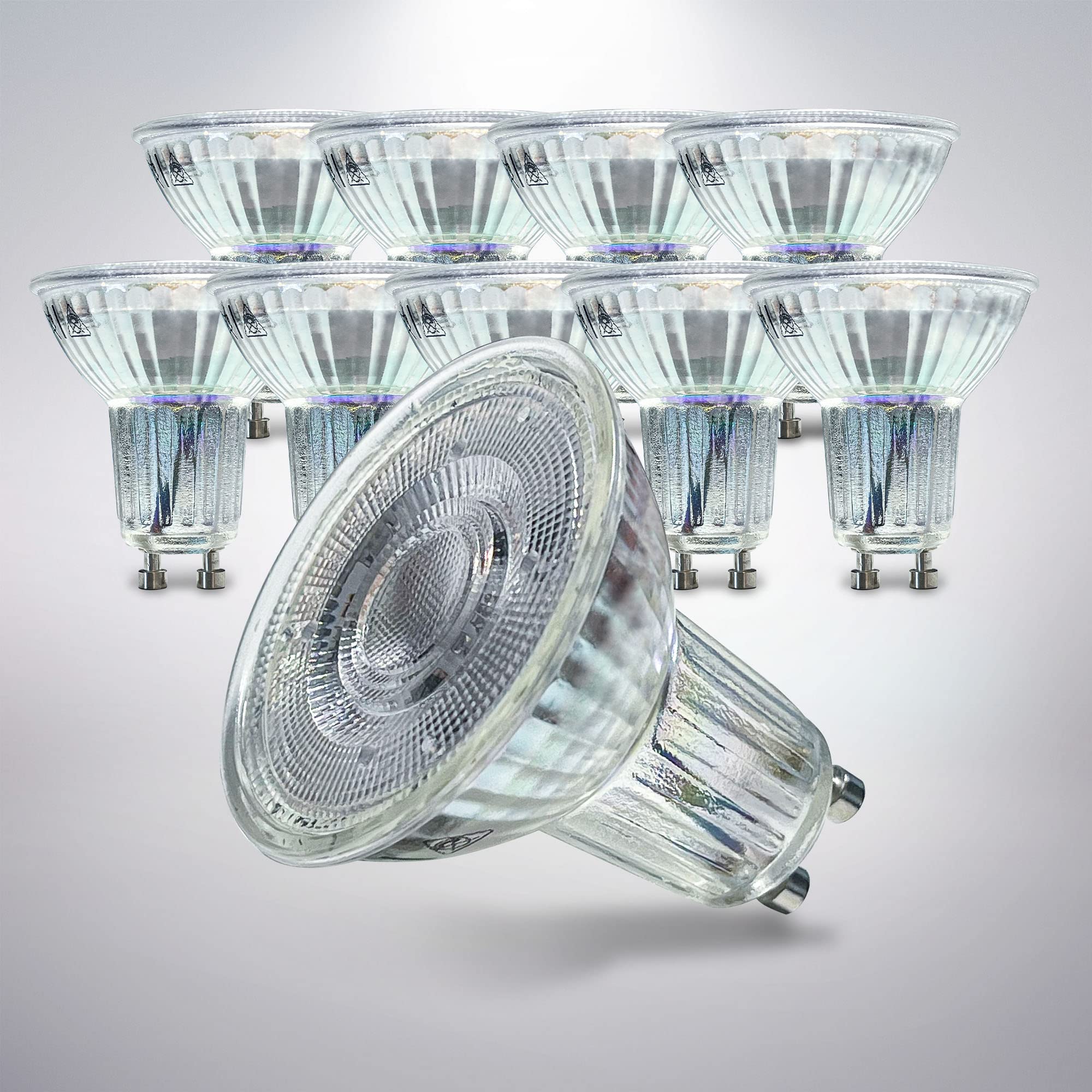 B.K.Licht - Set of 10 LED 5W GU10 Light Bulbs, Warm White 400lm