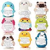 Cheerspace Animals – Employee Appreciation Gifts Bulk – Crochet Animal Pack w/Stand (9 pc) Handmade Cute Desk Accessories – Gifts for Women, Teen Girls, Mom, Girlfriend