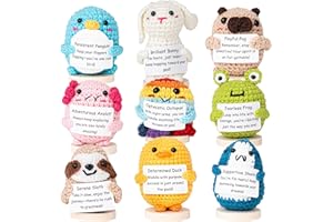 Cheerspace Cheerpal Adventurous Animals – Crochet Animal Pack w/Stand (9 pc) Handmade Cute Desk Accessories - Desk, Office, Coworker, Friend | Gifts for Women, Teen Girls, Mom, Girlfriend
