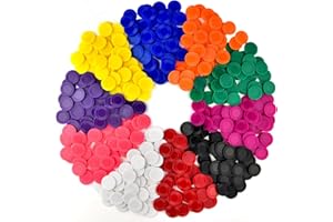 Coopay 1000 Pieces 10 Colors Plastic Poker Chips, 1 Inch Bingo Chips Bulk Learning Counters Disks Poker Card Game, Counting Markers for Math Practice, Game Tokens and Teaching Rewards, 25 mm