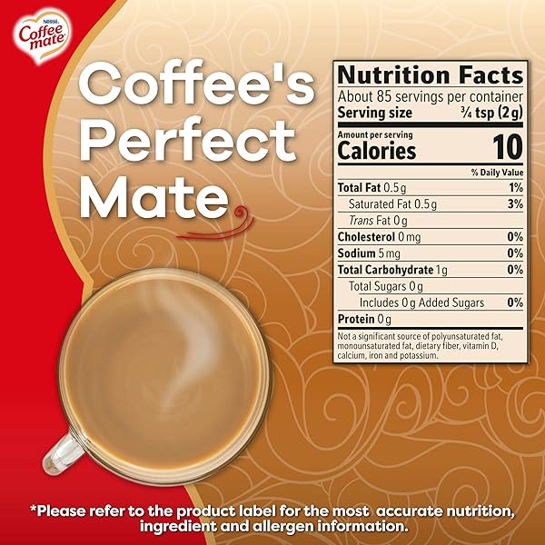 NESTLE COFFEE MATE ORIGINAL POWDERED COFFEE CREAMER, 6 OUNCE