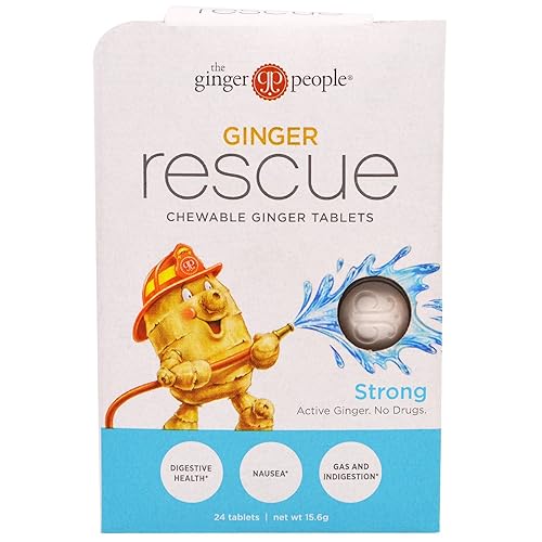 The Ginger People, Ginger Rescue, Chewable Ginger Tablets, Strong, 24 Tablets (15.6 g) - 2PC