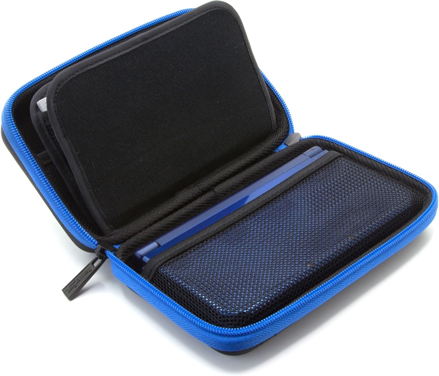 Brendo Carrying Case for New Nintendo 2DS XL, 3DS XL, 3DS Case, Fits Wall Charger, 24 Game Cartridge Holders and Large Stylus - BLACK/BLUE: Electronics