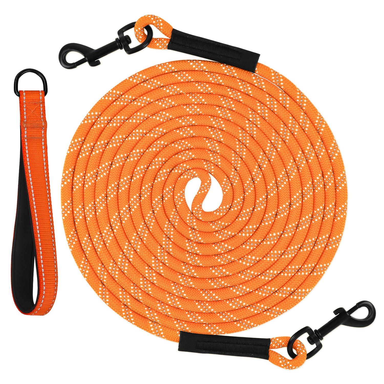 Taglory Training Lead for Dogs 20 m, Reflective Long Rope Tie Out, for Small Medium Large Dogs, Orange
