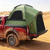 Bosvell Truck Bed Tent,Waterproof PU3000mm Pickup Truck Tent with Rainfly &amp; Power Tunnel;Truck Tents for Camping,Fits Full Size Short Bed, Easy Set-up for 2 Person,Chevy, Dodge, Ford, GMC, Green.