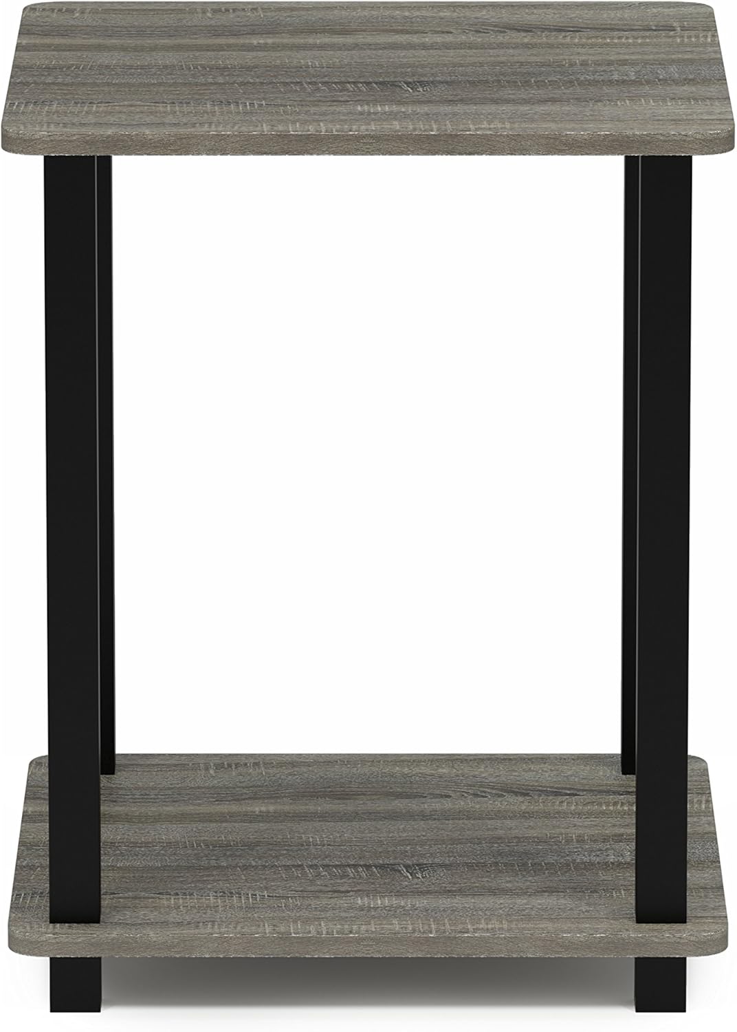 FURINNO Simplistic End Table, French Oak Grey/Black: Kitchen & Dining
