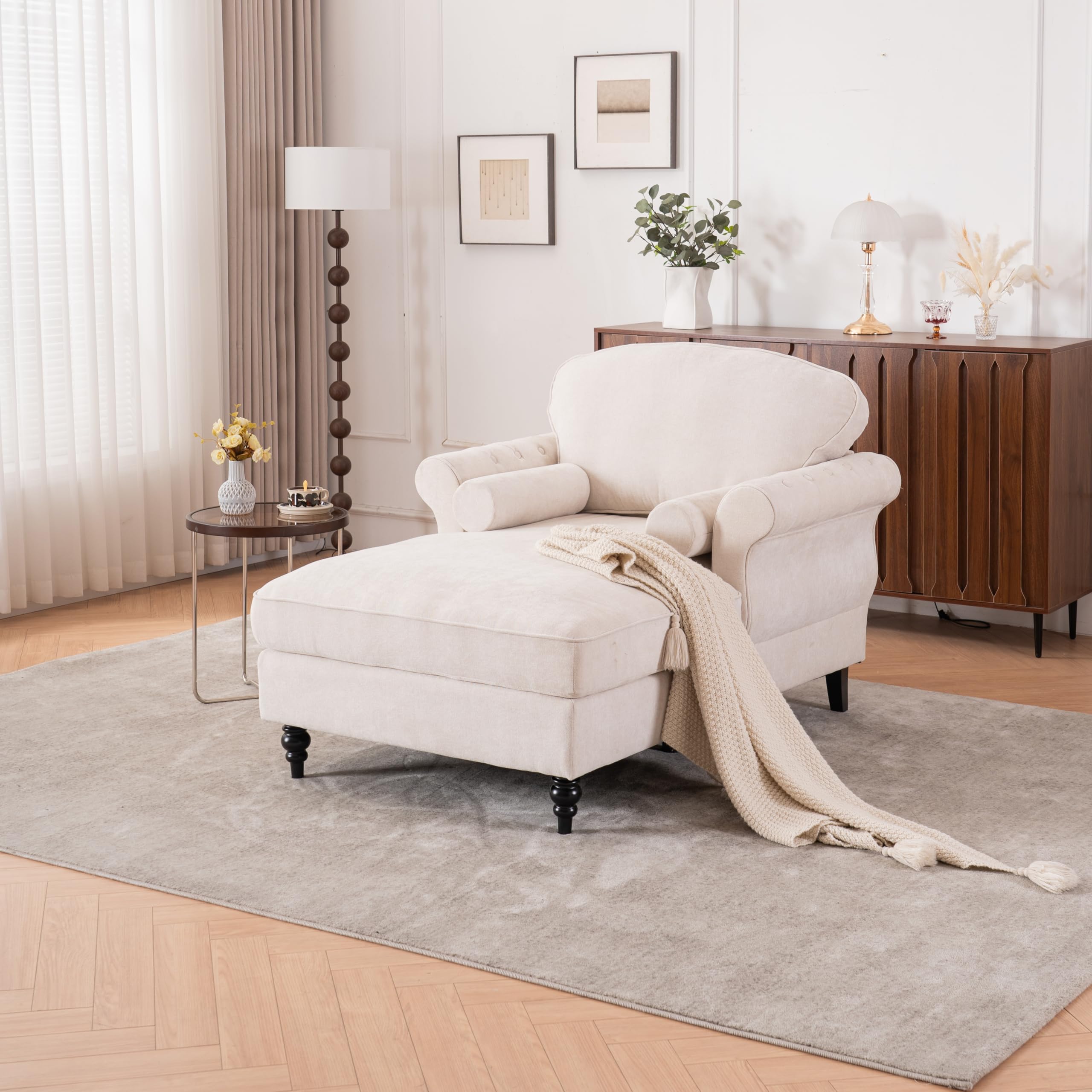 Photo 1 of **SELLING FOR PARTS AS PARTIAL SET. ONE  BOX OF TWO. LOOKS LIKE MAIN SOFA BOX**GDFStudio Chenille Recliner Sofa Chair with Curved Armrests - Single Seat Lounge Chair with Pocket Springs,Sturdy Wood Frame - Removable Cushions,Comfortable Upholstered Living