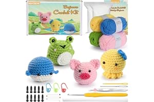 RQWZBCHX Animals Beginners Crochet Kits - Crochet Set for Starters Adult Kids with Step-by-Step Video Tutorials and Enough Yarns, Hook, Accessories