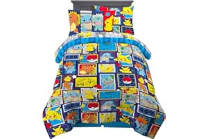 Franco Kids Bedding Super Soft Comforter and Sheet Set with Sham, 5 Piece Twin Size, Pokemon